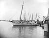 Bugeye that has been adapted with an engine and cabin. Most likely used as a buy boat. The Pearl D. Evans, 1908