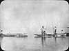 Tonging for oysters in a log canoe on the Saint Mary's River, Maryland, 1909