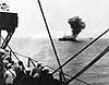 Aerial bombing of ex German warship off Hampton Roads, Virginia